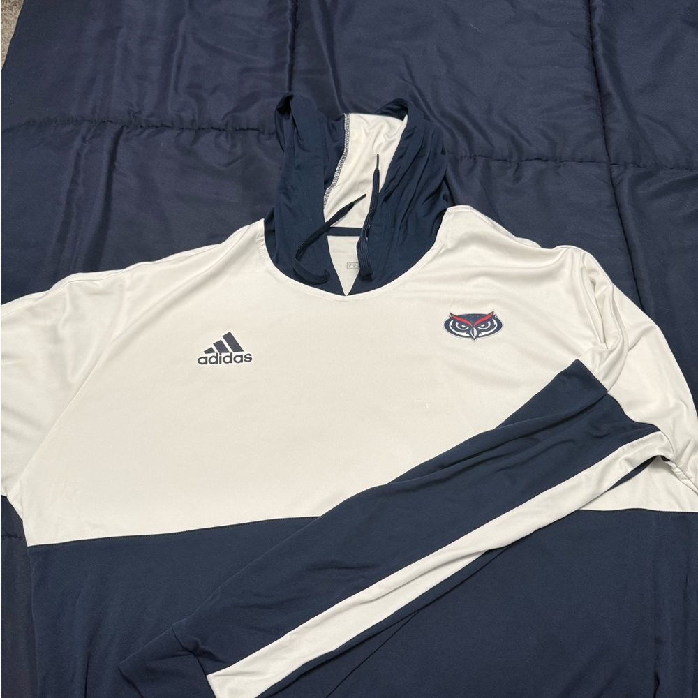 Adidas Navy and White Hoodie FAU